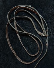 New Laced Weymouth 1/2" Leather Curb Reins Dressage Buckle Ends