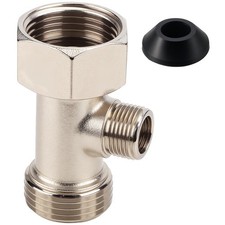 Bidet T Adapter, 7/8"x7/8"x3/8" 3 Way 7 cm x 9.5 x 2.8 cm, silver; black