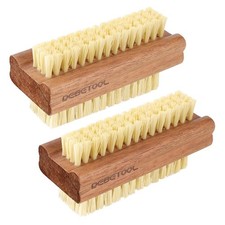 Natural Wood Nail Brush 2 Pack, Wooden Fingernail Scrub Brush for Cleaning Under