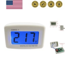 LCD Digital Voltmeter, Flat Plug in Voltmeter Volt Panel Meter AC 80-300V, V...