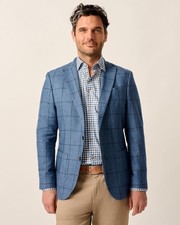 JOHNNIE-O Albrecht Top Shelf Cashmere Blend Woven Sport Coat Laguna Blue Mens.