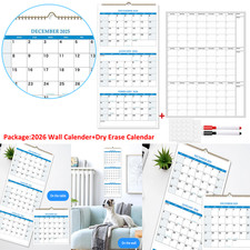 2026 Wall Calendar - 3 Month Wall Calendar Vertical Dec.2025 - Jan.2027 11" x 26