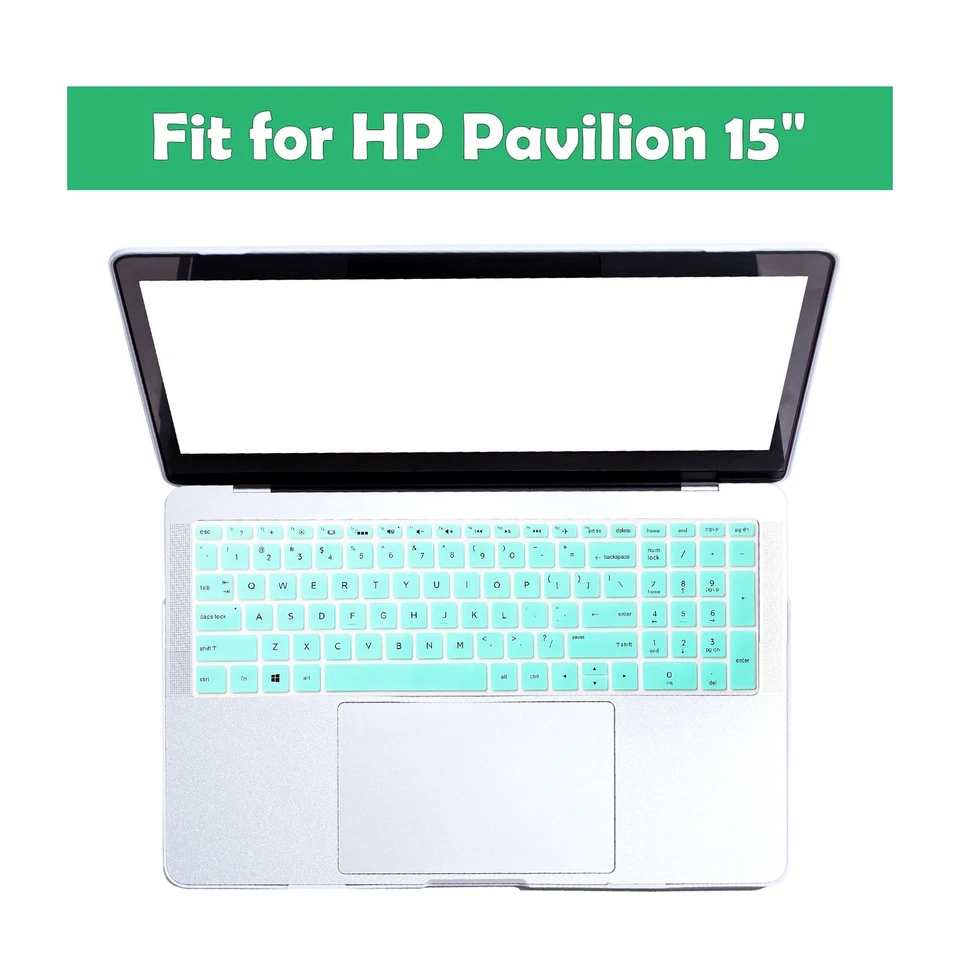 uxcell Keyboard Protector Skin Film Cover Turquoise for HP Pavilion 15 Laptop - Image 2 of 4