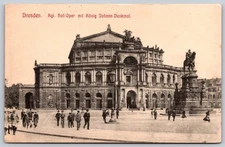 Vintage Dresden Kgl Hof-Oper Postcard with König Johann-Denkmal 1909 AA48
