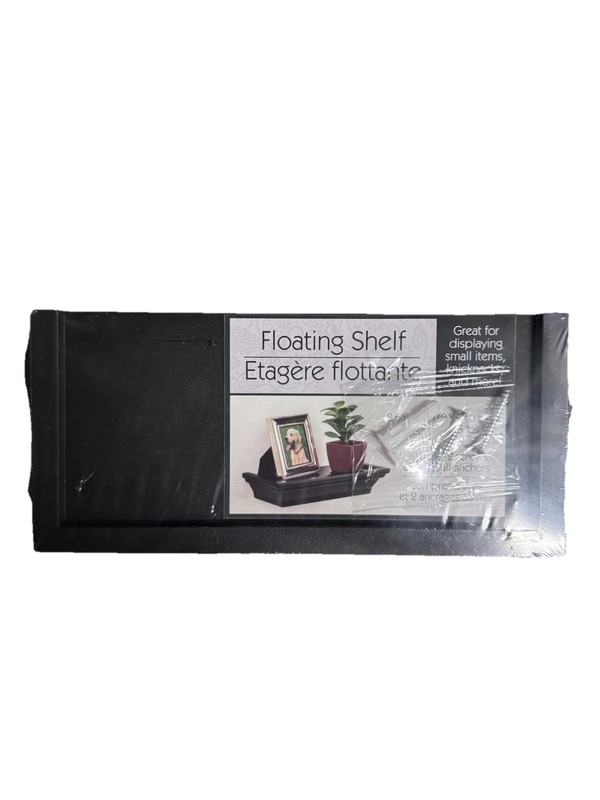 Sm Plastic PVC Floating Wall Shelf Multi Uses Hardware 8.6x4x2" Built-in Hangers