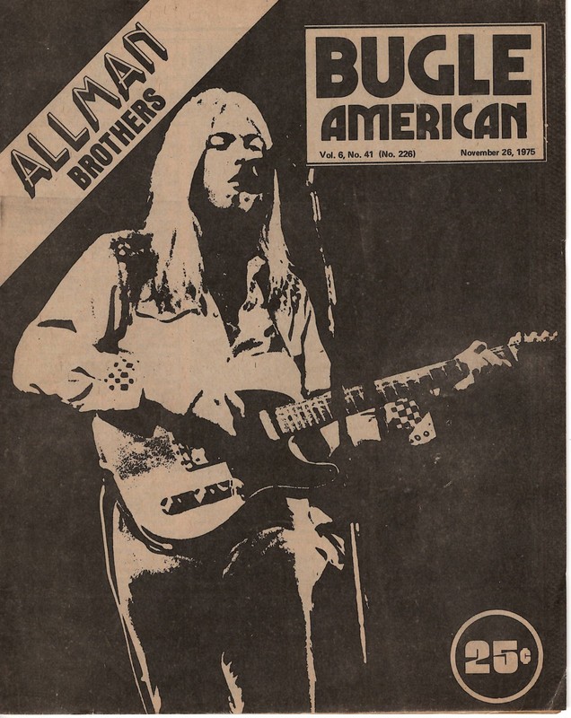 BUGLE AMERICAN 1975, No. 226. Allman Brothers, UW sports corruption, Bob Dylan