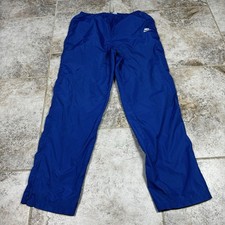Nike VTG 90s Grey Tag Windpants Track Pants Ankle Zip Unlined Blue Large 1990s