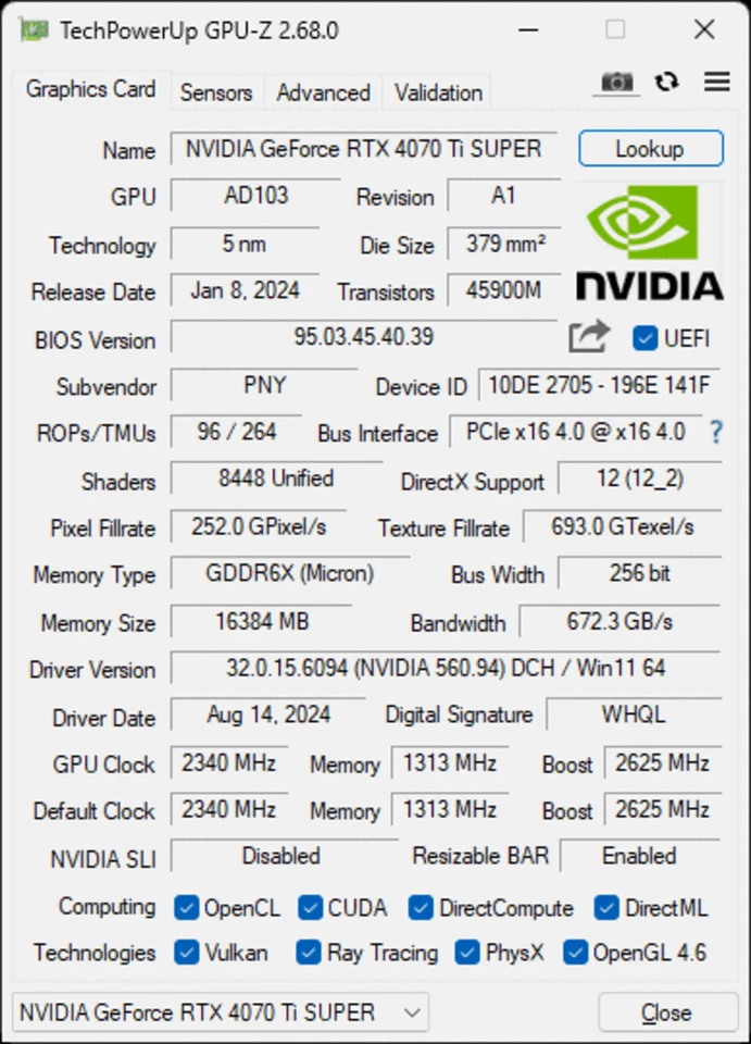 PNY GeForce RTX 4070 Ti SUPER 16GB GDDR6X VERTO Overclocked VCG4070TS16TFXPB1-O - Image 2 of 4