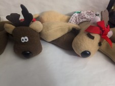 Hallmark Rodney Ramona Reindeer Plush Christmas Beanbag Vintage No Tags