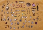 Vintage Estate Costume Jewelry Retro Charms & Barrets MCM 50's - 80's Lot #13