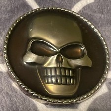 Vintage Skull Belt Buckle A217 Classico Italia Metal Mens Western Biker