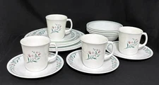 20 Corelle Rosemarie Tulip - Dinner, Cups, Bread, Dessert Plates & Cereal Bowls