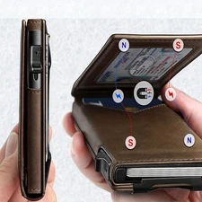 Upgraded Men's RFID Blocking Slim Wallet Carbon Fiber Money Clip & Card Holder