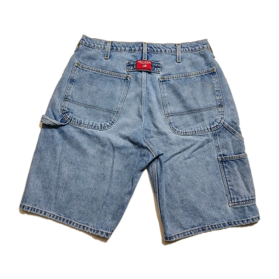 Vintage Y2K Polo Jeans Company Denim Painter Jean Shorts Jorts Sz 32 Baggy - Image 2 of 4