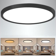Flush Mount Ceiling Light 12 Inch Round Black Modern Led Ceiling Light 28w 3000k
