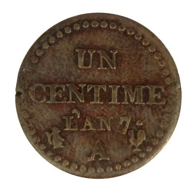 1 Centime Dupré Ier République Cuivre An 7 Paris (A) P15584 - Photo 1/2
