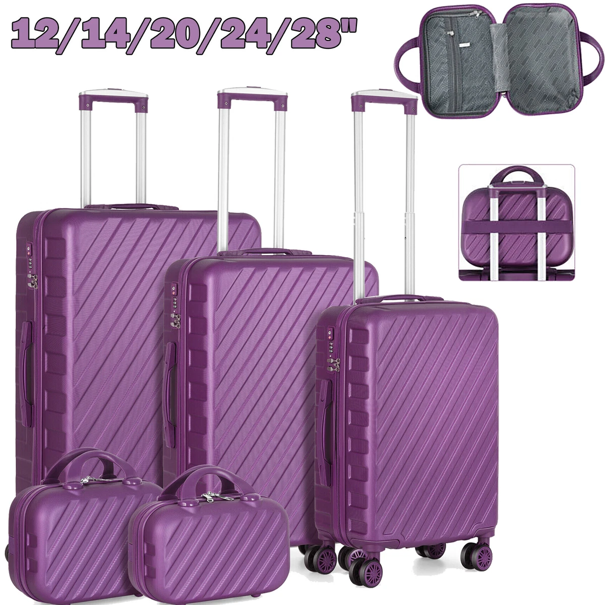 LONG VACATION Luggage Set 4 Piece Luggage Set ABS hardshell TSA