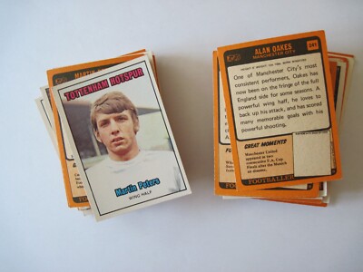 A&BC FUSSBALL KARTEN ORANGE RÜCKSEITE 1970 1971 Wählen Sie Ihre Karte Top Zustand
