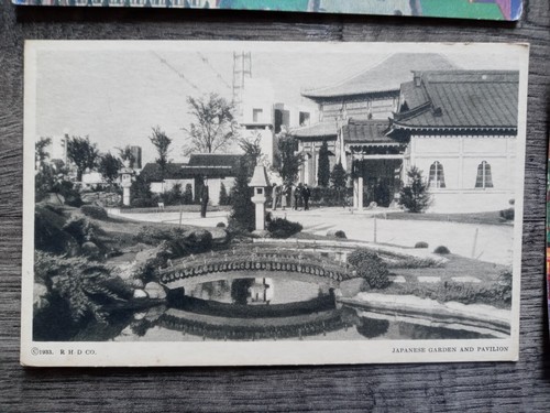 4 Vintage Century of Progress International Expo Postcards JAPAN GARDEN PAVILION - Picture 3 of 6