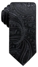 RYAN SEACREST Distinction Black Matilda slim Paisley Neck Tie 2-7/8" wide 