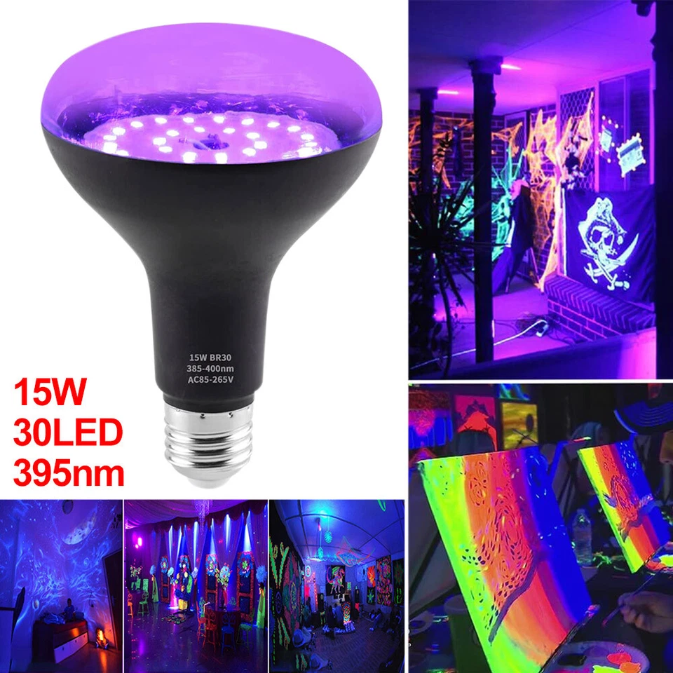 LED Schwarzlicht Strahler UV Licht Glühbirnen Leuchte Disco Club Partylicht 15W  - Bild 2 von 4