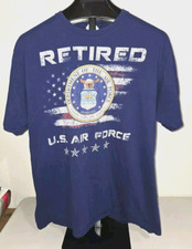 Fantastic Distressed Graphics Emblem Retired U S Air Force Size 2XL Tee Shirt