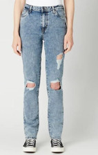 BUFFALO David Bitton High Rise Straight JAYDEN JEANS Distressed Stretch Size 31