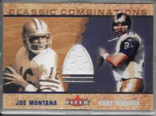 2002FLEER CLASSIC COMBINATIONS RELIC JOE MONTANA / KURT WARNER