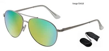 Dirty Dog Sunglasses - Vango #53418(Silver Frame/GreenFusion Mirror Lens)  
