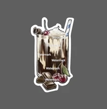 Russian Cream Sticker Drink Waterproof NEW