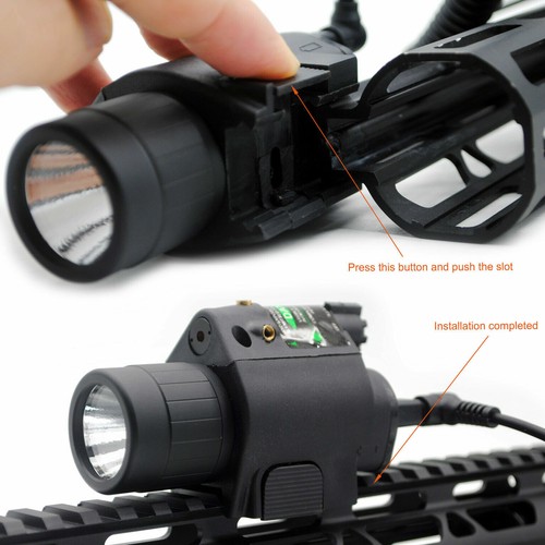 LED Flashlight/Red/Green Laser Combo Sight For 20mm Picatinny - Picture 9 of 12