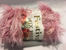 festival rose pink eyelash designer KNITTING CROCHET YARN FIBER ARTS TASSEL 50G