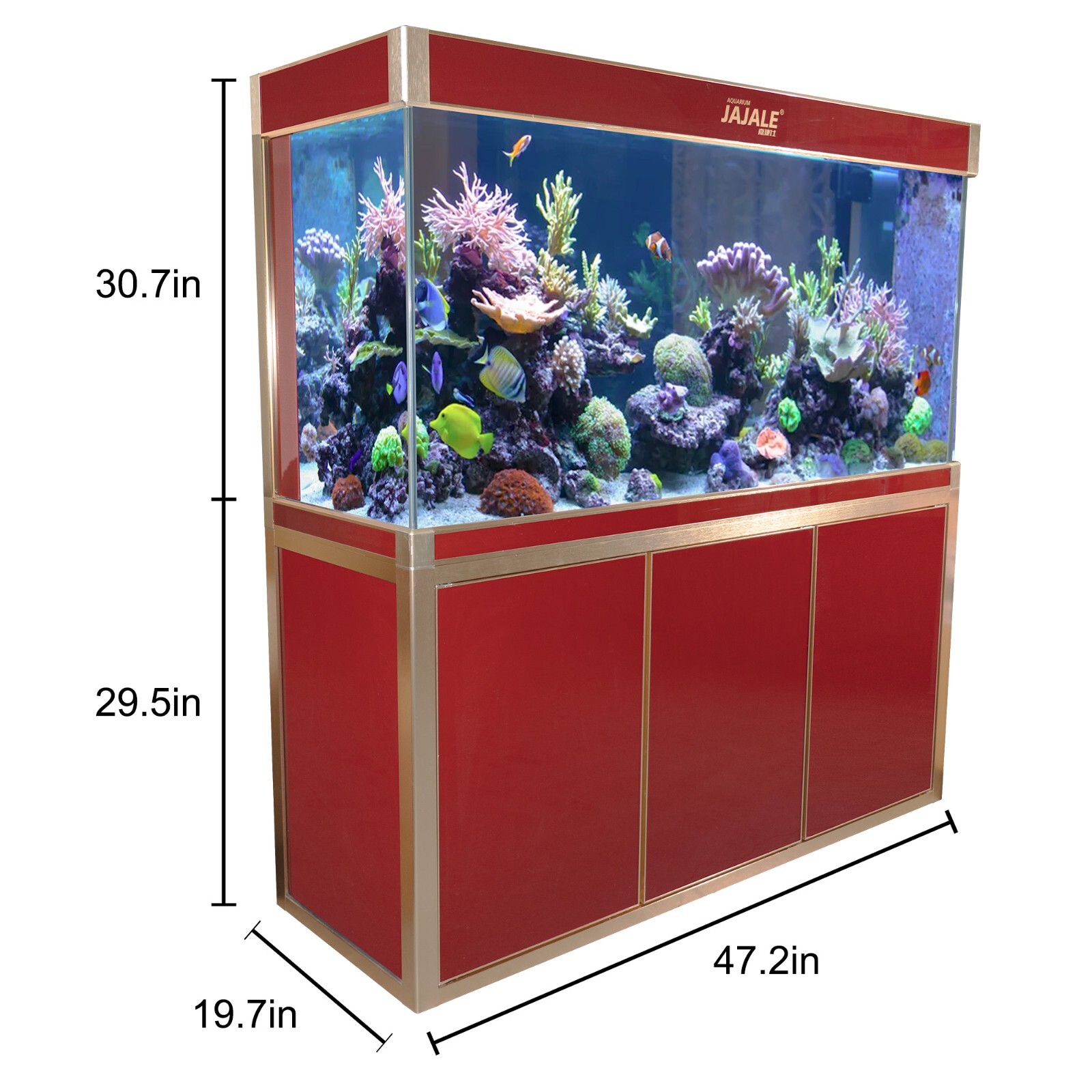 Aquarium 135 Gallon Tempered Glass with LED Light Complete Fish Tank