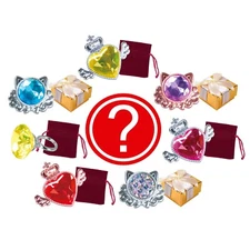 Random Acrylic Resin Pink Blue Gem Heart Cat Above Knuckle Pinky Party Ring