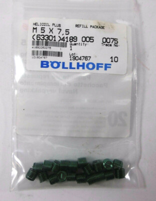 20 pieces Böllhoff Helicoil plus threaded inserts made of stainless steel M5 x 7.5