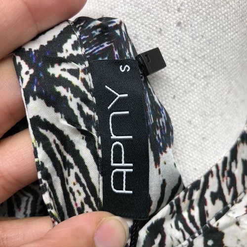 APNY tunica raso seta toggle blusa camicia donna piccola paisley manica lunga nuova - Foto 12 di 18