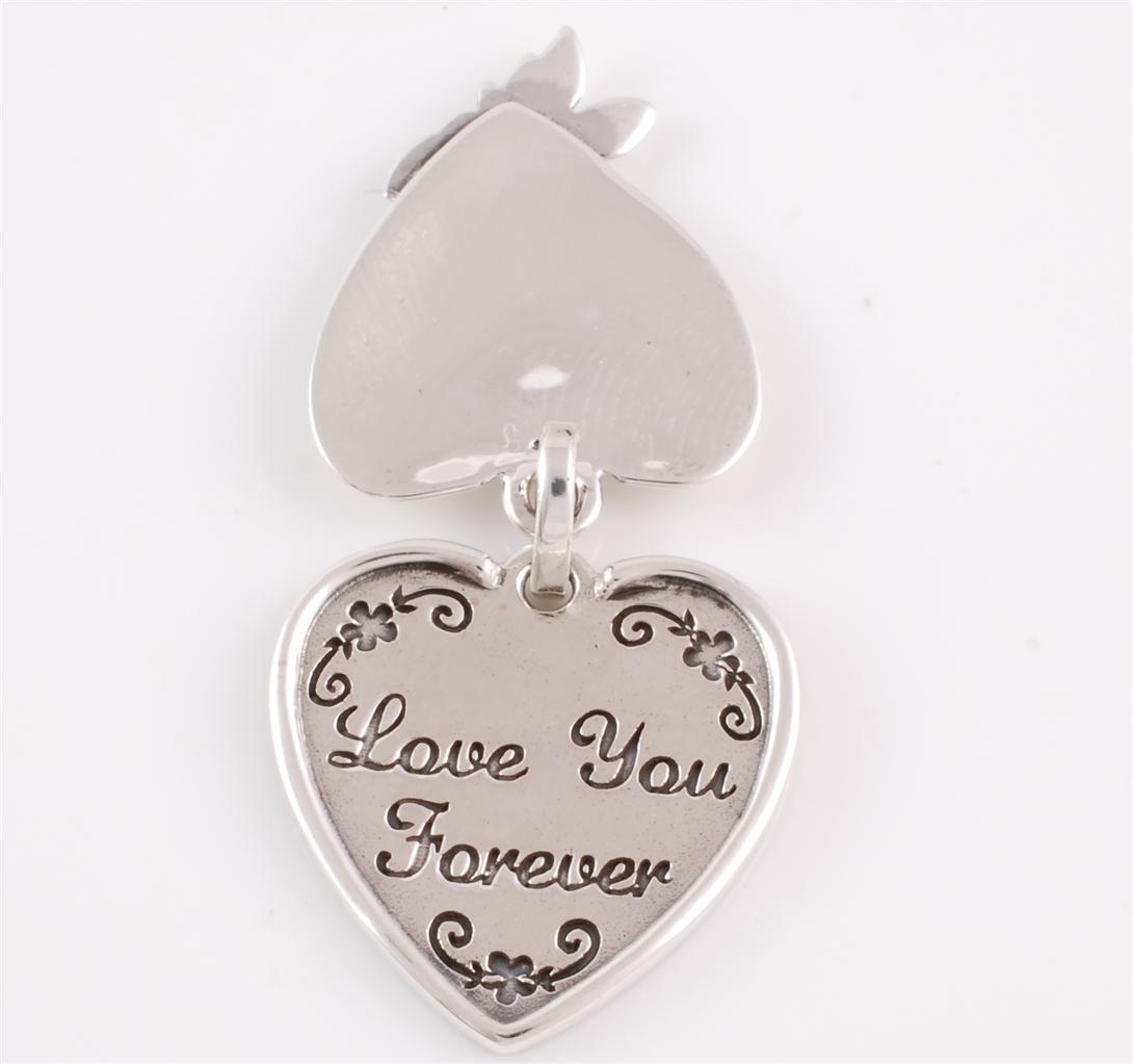 Genuine 925 Sterling Silver "Love You Forever " Heart Pendant