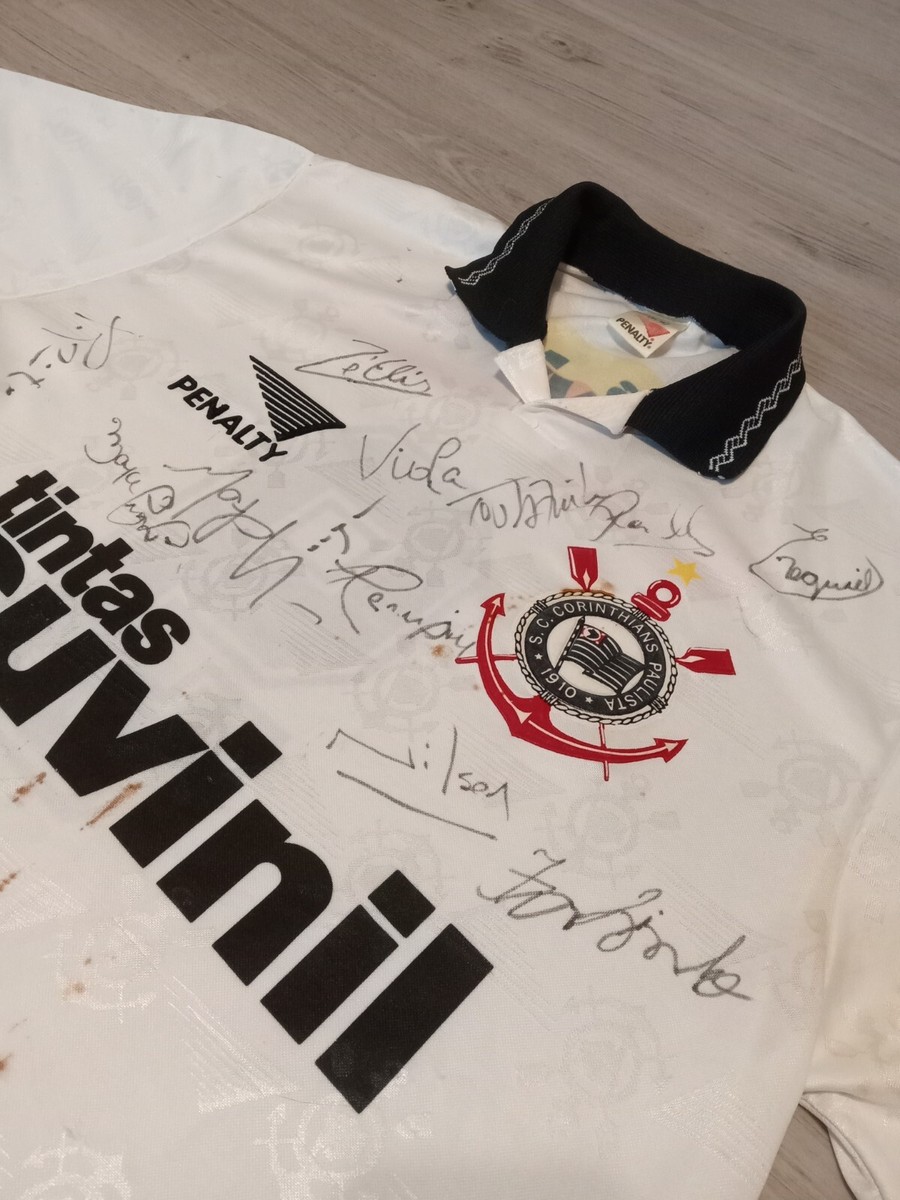 Corinthians 1995/1996 Team SIGNED ORIGINAL Penalty Vintage