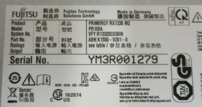 Fujitsu Primergy RX1330 M2 Quad-Core E3-1220v5 3.0GHz 8GB Ram 2x