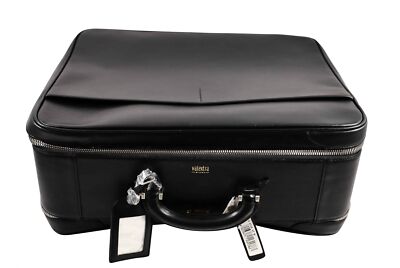 GENUINE Valextra Avietta 48 Hour Travel Bag Black Leather Weekend