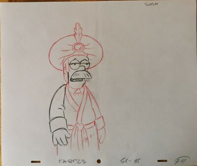 Simpsons TV Show Original Animation Kunst Cel Produktion Requisite Zeichnung #9