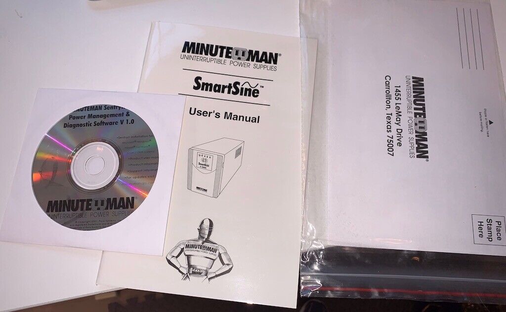 Minuteman UPS S 2000 VA Floor-mount SENTRY 2 User's Manual Software