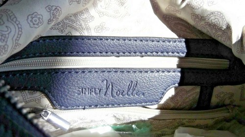 Simply Noelle Blue Handbag Tan Suede Sides Crossbody Purse Brand New with Tags - Picture 10 of 10