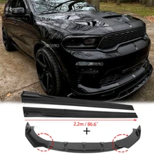For Dodge Durango SXT RT SRT Car Front Bumper Lip Spoiler+ Side Skirt Splitter