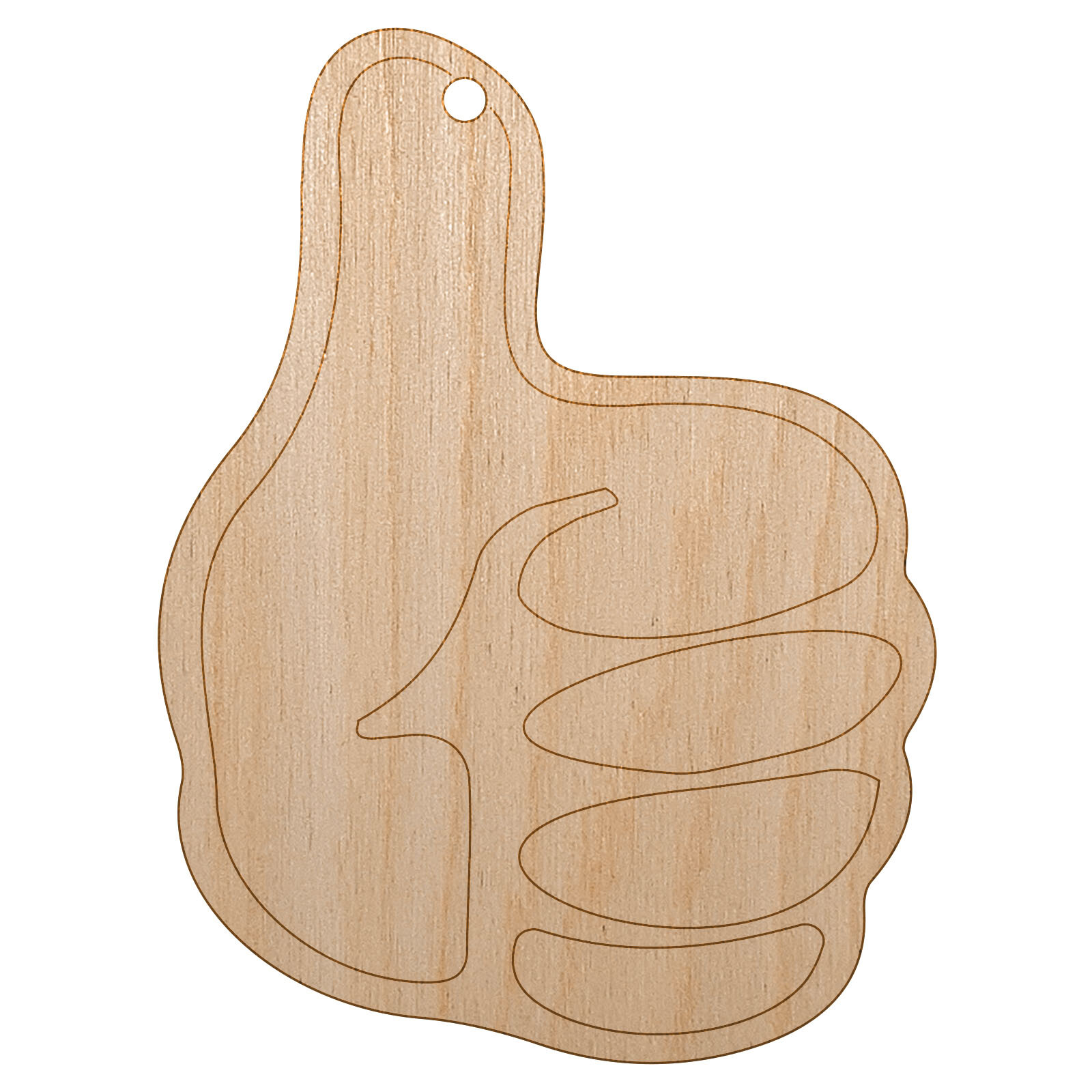 Thumbs Up Down Unfinished Craft Wood Holiday Christmas Tree DIY Ornament