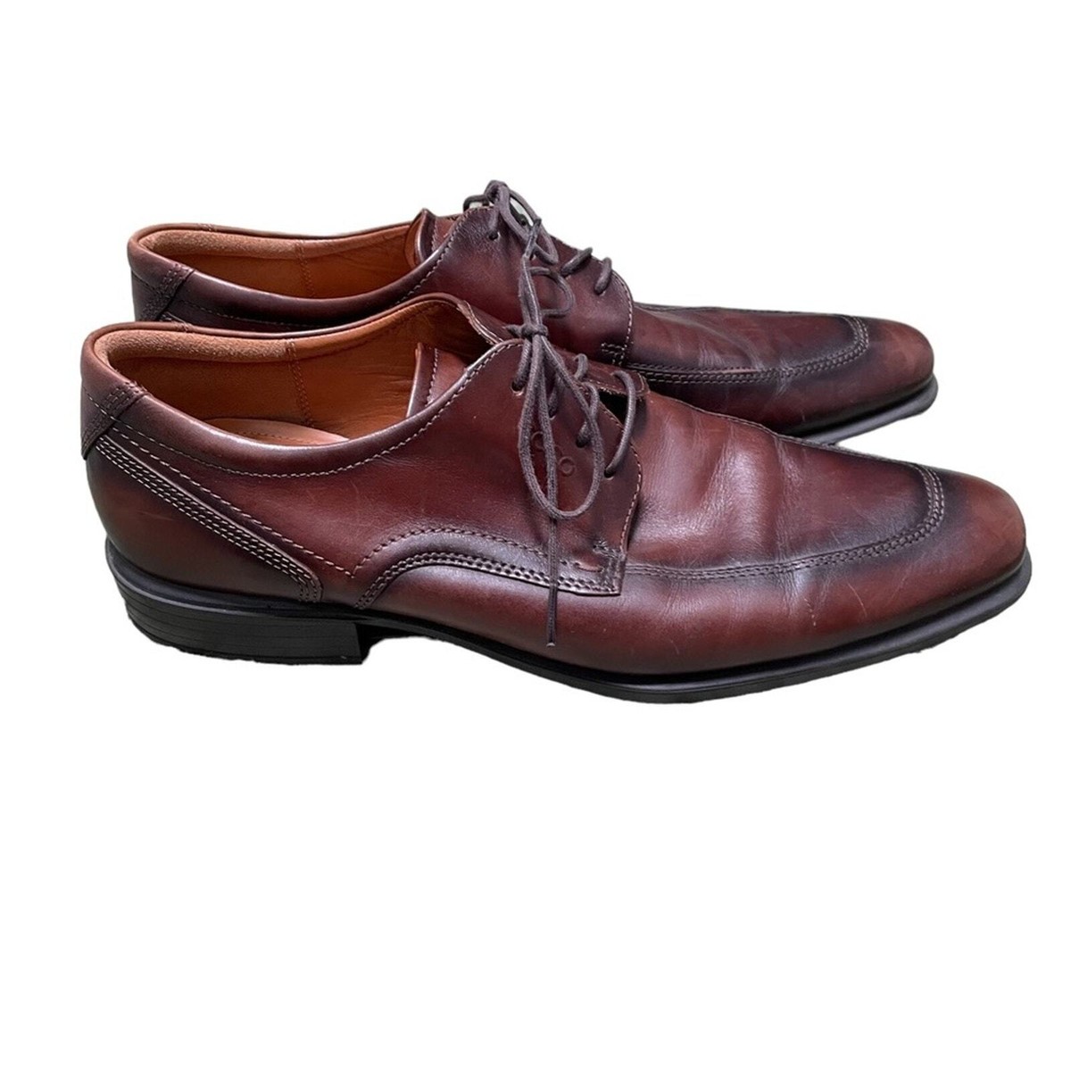 ECCO BROWN LEATHER DRESS SHOES MEN display picture 3