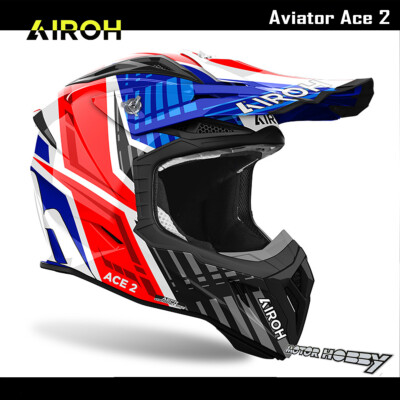 HELM AIROH FIBER CROSS ENDURO AVIATOR ACE 2 ECE 22.06 PROUD BLUE ROT