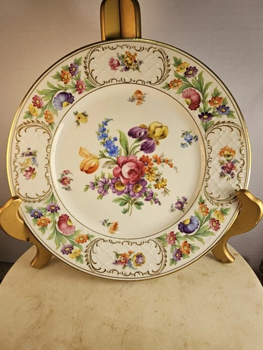 Dresden Empress Plate 10.5" Floral Shumann Bavaria