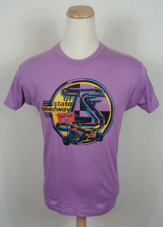 Camiseta De Colección Delgada Años 70 80 Sprint Coche Pantalla Estrellas Tri State Speedway XL Carreras Foto 2 de 4