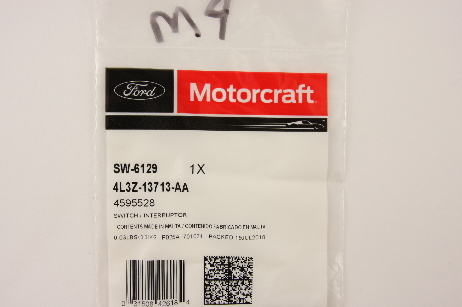 OEM Motorcraft SW6129 Door Open Warning Switch Front Left Ford